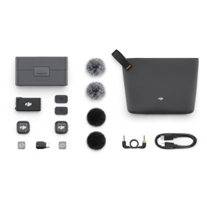 DJI Mic 3, Sistem microfon wireless 2 persoane, USB-C, cu carcasa de incarcare