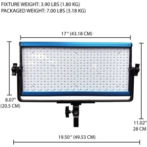 Dracast X Series LED1000, Panou LED Daylight, 43.2 x 20.5 cm, 70W