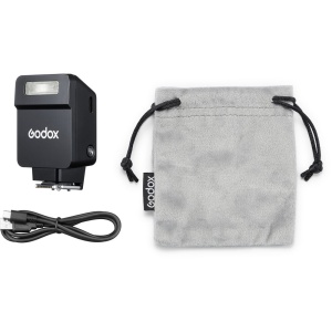 Blitz mini on-camera Godox iT22 iFlash TTL negru cu afisaj digital si montura magnetica pentru filtre