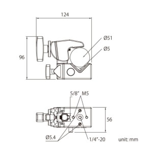Kupo KCP-710B Super Convi, Clema de prindere cu maner rotativ