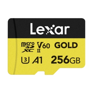 Lexar microSDXC Gold 256GB, UHS-IIU3A1, R280W180 (V60) - Card de memorie pentru 4K UHD