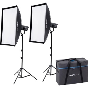 Nanlite FS-150B Kit 2 Lămpi LED Bi-Color, cu stative și softbox-uri