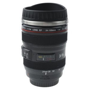 Pahar Termos în Forma Obiectivului Foto 24-105mm cu Capac de Băut