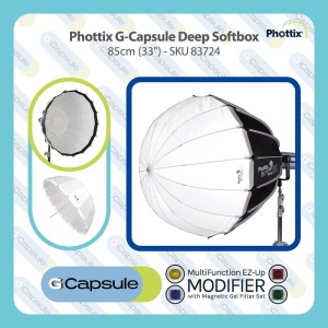 Phottix G-Capsule Deep 85 cm, Softbox 5-in-1, montura Bowens