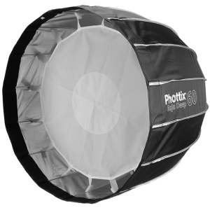 Phottix Raja Deep Quick-Folding 60 cm, Umbrela softbox cu Grid, montura Bowens