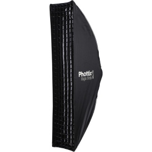 Phottix Raja Strip 12 x 55", Softbox 30x140 cm cu Grid, montura Bowens