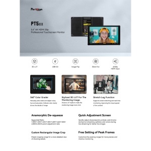 PORTKEYS PT5 III 5", Monitor on-camera 4k, HDMI, touchscreen, 800 cd/m²
