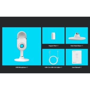 3492 Simorr Wave U1 USB Condenser Microfoon (Wit)