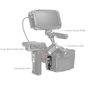 4272 âBlack Mambaâ HDMI & USB C Cable Clamp for Canon EOS R5 / R6 / R5 C / R7 / R10