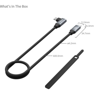 SmallRig 4791, Cablu USB-C 3.2 Gen 2x2, drept la unghi drept, 60cm