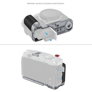 SmallRig 4875 Silver, Placa de montare L cu maner din silicon pentru FUJIFILM X-M5