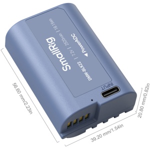 SmallRig 4267 Acumulator DMW-BLK22 2520mAh, Albastru, incarcare USB-C