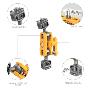 SmallRig 5522 Magic Arm, Brat articulat cu 2 capete sferice 14-20, 12cm, BumbleBee Edition