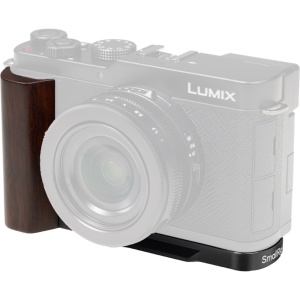 SmallRig 5942 Placă de montare în formă de L cu mâner din lemn pentru Panasonic LUMIX L10, negru