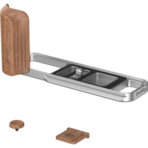 Placa de montare in forma de L SmallRig 5984 cu maner din lemn pentru FUJIFILM X-E5 argintiu