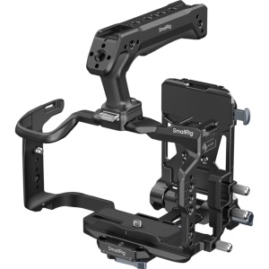 Kit cage SmallRig 6381 HawkLock cu placa de baterie V-Mount si maner superior pentru camera video Canon EOS R6 V