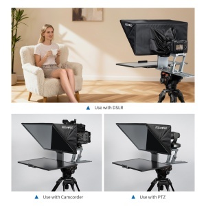 Teleprompter FeelWorld TP21, Ecran 21, Sticla Beam Splitter 7030, Control Bluetooth