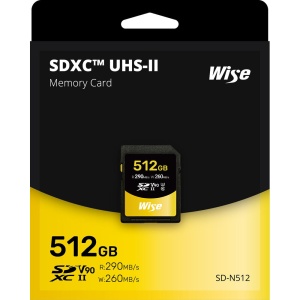 Wise SDXC, Card de memorie 512GB, R290/W260 mb/s, U3, UHS-II, V90