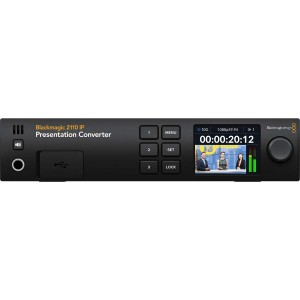 Convertor video pentru prezentari Blackmagic 2110 IP Presentation Converter cu panou frontal LCD si intrari audio XLR