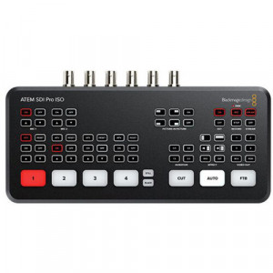 Mixer video live Blackmagic Design ATEM SDI Pro ISO cu 4 intrari si 3 iesiri SDI, port Ethernet si control dedicat pentru streaming si inregistrare
