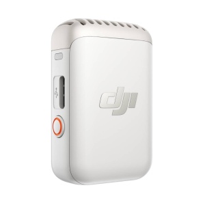 DJI Mic 2, TX 2.4 GHz, Transmitator/Recorder Clip-On, cu microfon incorporat, Alb