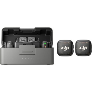 DJI Mic 3, Sistem microfon wireless 2 persoane, USB-C, cu carcasa de incarcare