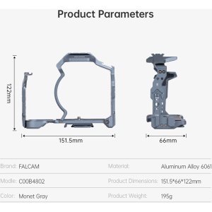 Falcam C00B4802, F223850, Cage Quick Release pentru Canon EOS R5 Mark II