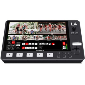 FeelWorld L4, Mixer Video, 4 x HDMI 1.4 / 1 x HD-SDI, cu Display LCD 10.1"