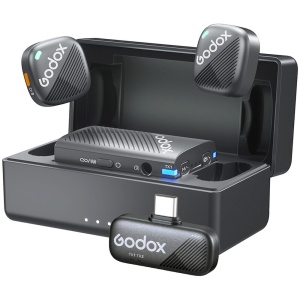 Godox Cube-C Combo Kit 2, Sistem Wireless Microfon 2 TX + 1 RX, USB-C, Lightning, TRS, 2.4Ghz