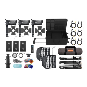 Godox S60Bi-D, Kit 3 Lămpi LED Bi-Color S60Bi, 2800-6500K, cu accesorii