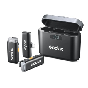 Godox WES1 Kit2, Sistem 2 microfoane wireless 2.4 GHz, pentru dispozitive iOS