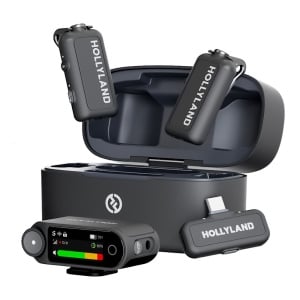 Hollyland Lark MAX 2 Combo, Sistem microfon wireless on-camera, 2 persoane, timecode