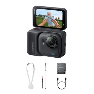 Insta360 GO Ultra Standard Kit Midnight Black, Cmera de actiune 4K60 video, 50MP foto