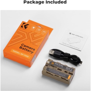 K&F NP-F550, Acumulator 3500mAh cu incarcare rapida prin USB-C