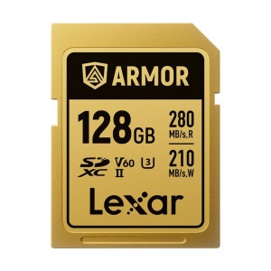 Lexar ARMOR GOLD 128GB, SDXC UHS-II, R280/W205, V60, U3, IP68 - Card de Memorie