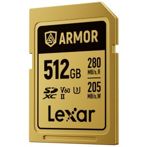 Lexar ARMOR GOLD 512GB, SDXC UHS-II, R280W205, V60, U3, IP68 - Card de Memorie