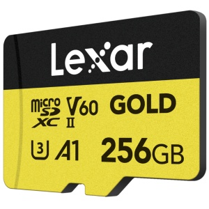 Lexar microSDXC Gold 256GB, UHS-IIU3A1, R280W180 (V60) - Card de memorie pentru 4K UHD