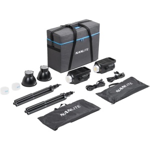Nanlite FS-300B Kit 2 Lămpi LED Bi-Color, cu stative și softbox-uri, FS-300B 2KIT-S-LS-1