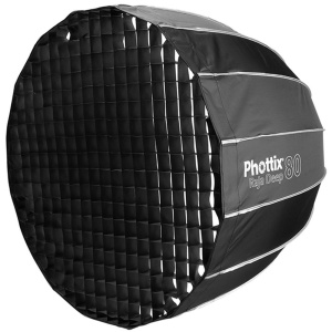 Phottix Raja Deep Quick-Folding 80 cm, Umbrela softbox cu Grid, montura Bowens