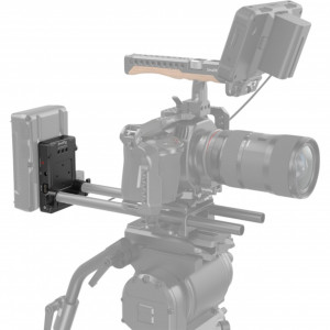 3498 Placă Adaptor pentru Baterie V-Mount (Versiunea Basic) cu Clema pentru Tije Duală