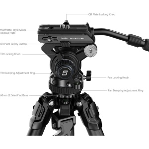 SmallRig 4259 x Potato Jet TRIBEX, fibra de carbon, cu cap fluid