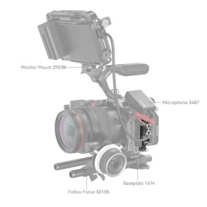 4272 âBlack Mambaâ HDMI & USB C Cable Clamp for Canon EOS R5 / R6 / R5 C / R7 / R10