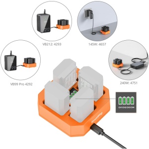 SmallRig 4839, Incarcator acumulatori NP-FZ100 cu 4 canale