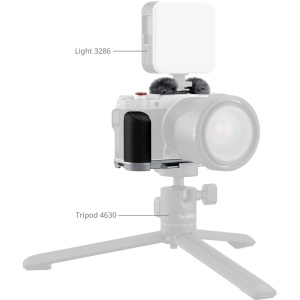 SmallRig 4875 Silver, Placa de montare L cu maner din silicon pentru FUJIFILM X-M5