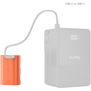SmallRig 4968, Acumulator LP-E6NH 2400mAh reincarcabil cu USB-C, Orange