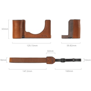 SmallRig 5015 Half Case Kit, Husa din piele maro pentru Sony a7C II / a7CR
