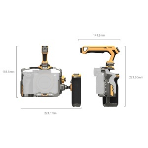 SmallRig 5518 HawkLock Bumblebee, Kit Cage Quick Release cu maner superior pentru Sony A7R V, A7 IV, A7S III