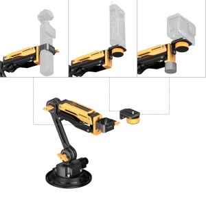 SmallRig 5528, Suport cu Amortizor pentru DJI Osmo Pocket 3  GoPro HERO13  Insta360 X4, Bumblebee Edition