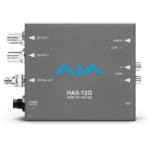 AJA HA5-12G-T-ST, Convertor HDMI 2.0 la 12G-SDI, cu ST Fiber transmitter
