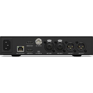 Convertor video pentru prezentari Blackmagic 2110 IP Presentation Converter cu panou frontal LCD si intrari audio XLR